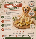 🐇 Oreilles de Lapin Sans Poils – Friandises Naturelles (50 pièces)