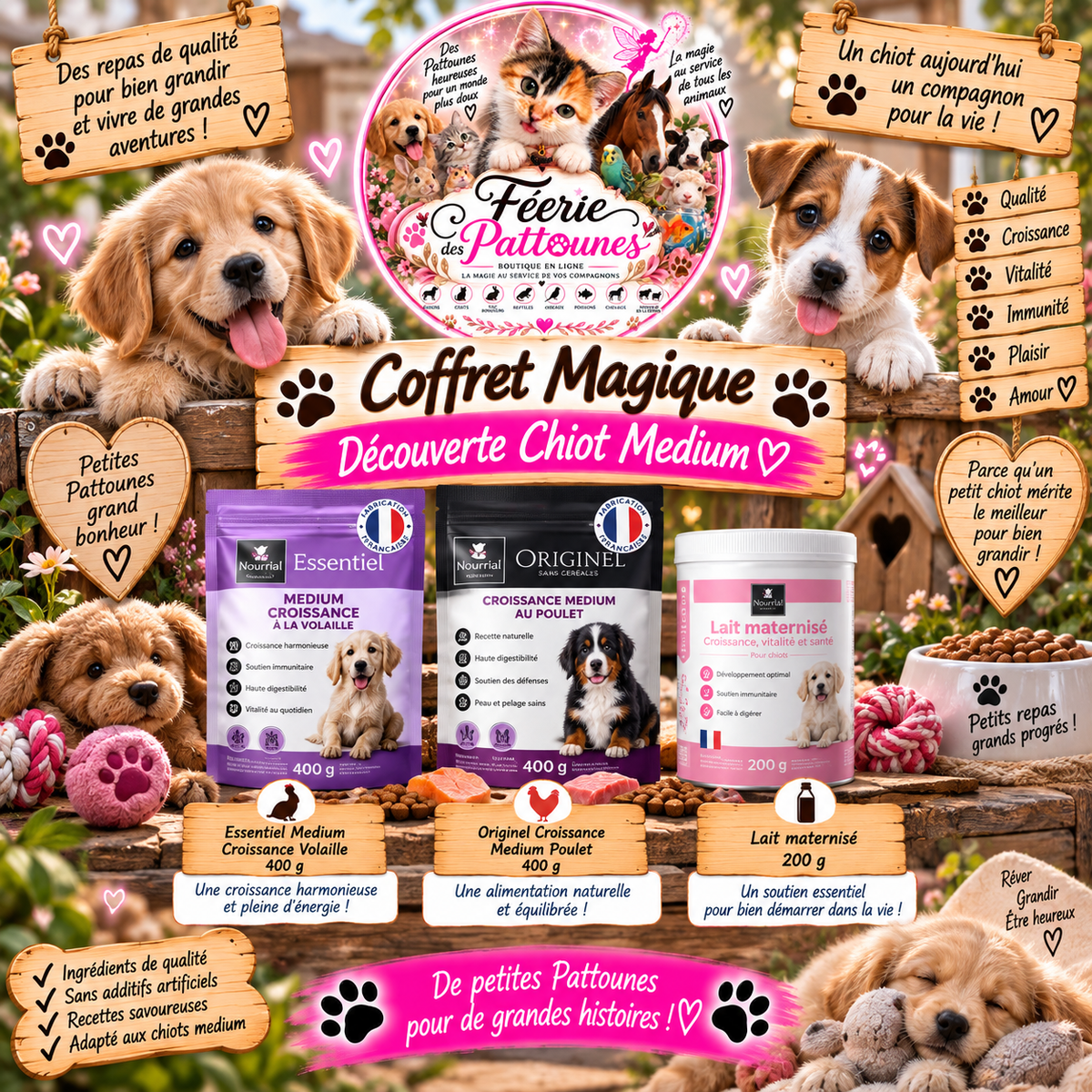 🐶🍼🎁 Coffret Magique – Découverte Chiot Medium
