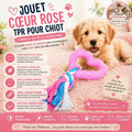 💗 Jouet Cœur Rose TPR pour Chiot – 15 cm