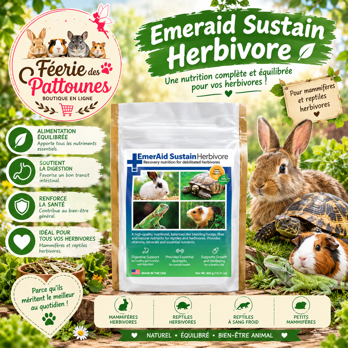 🌿🩺 EmerAid Sustain Herbivore – 400 g