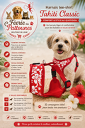 ❤️🐶 Harnais Tee‑Shirt Tahiti Classic – Rouge (Tailles XS • S • M)