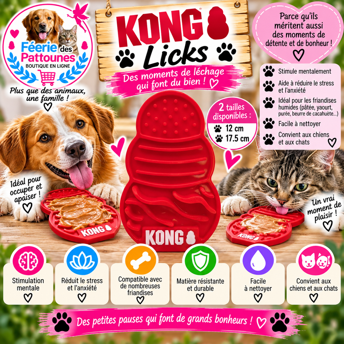 🐾💙 KONG Licks – Tapis de Léchage Apaisant