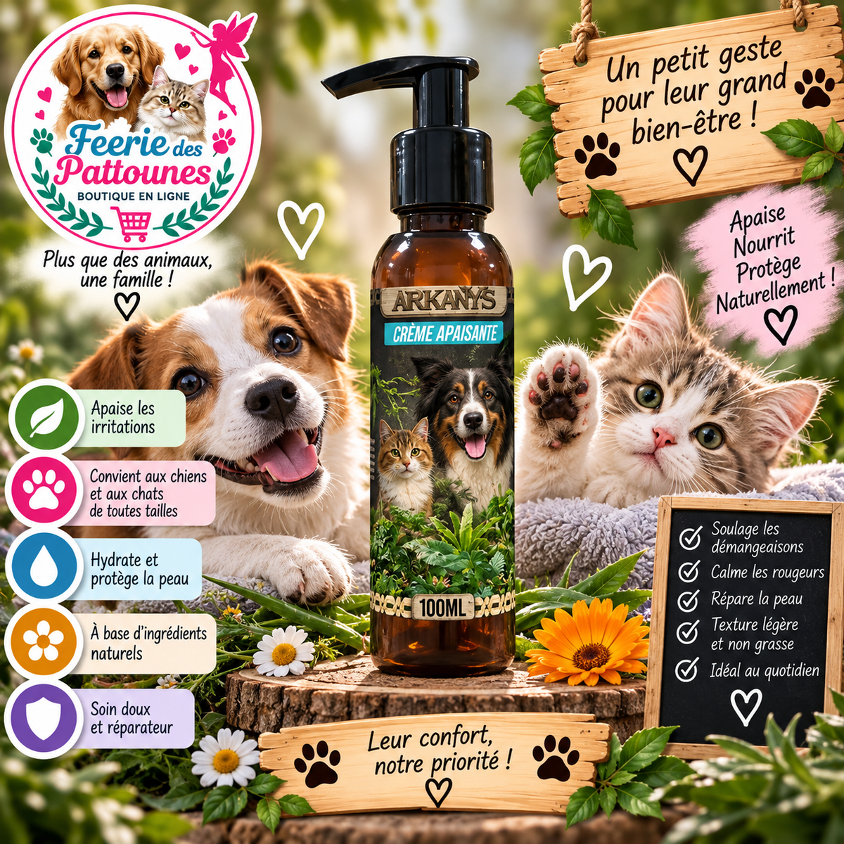 ❄️🐾 Crème Apaisante – 100 ml