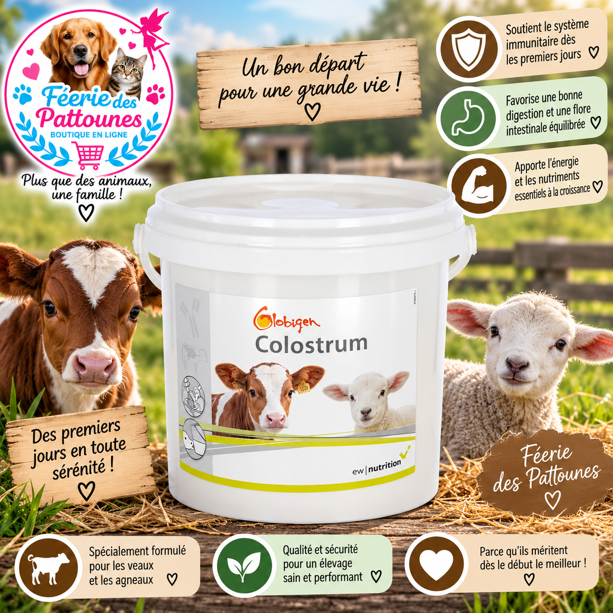 🍼✨ Globigen Colostrum – Immunoglobulines naturelles pour un bon départ
