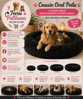 🖤🐾 Coussin Oval Poilu – Noir (4 tailles pour tous les chiens)