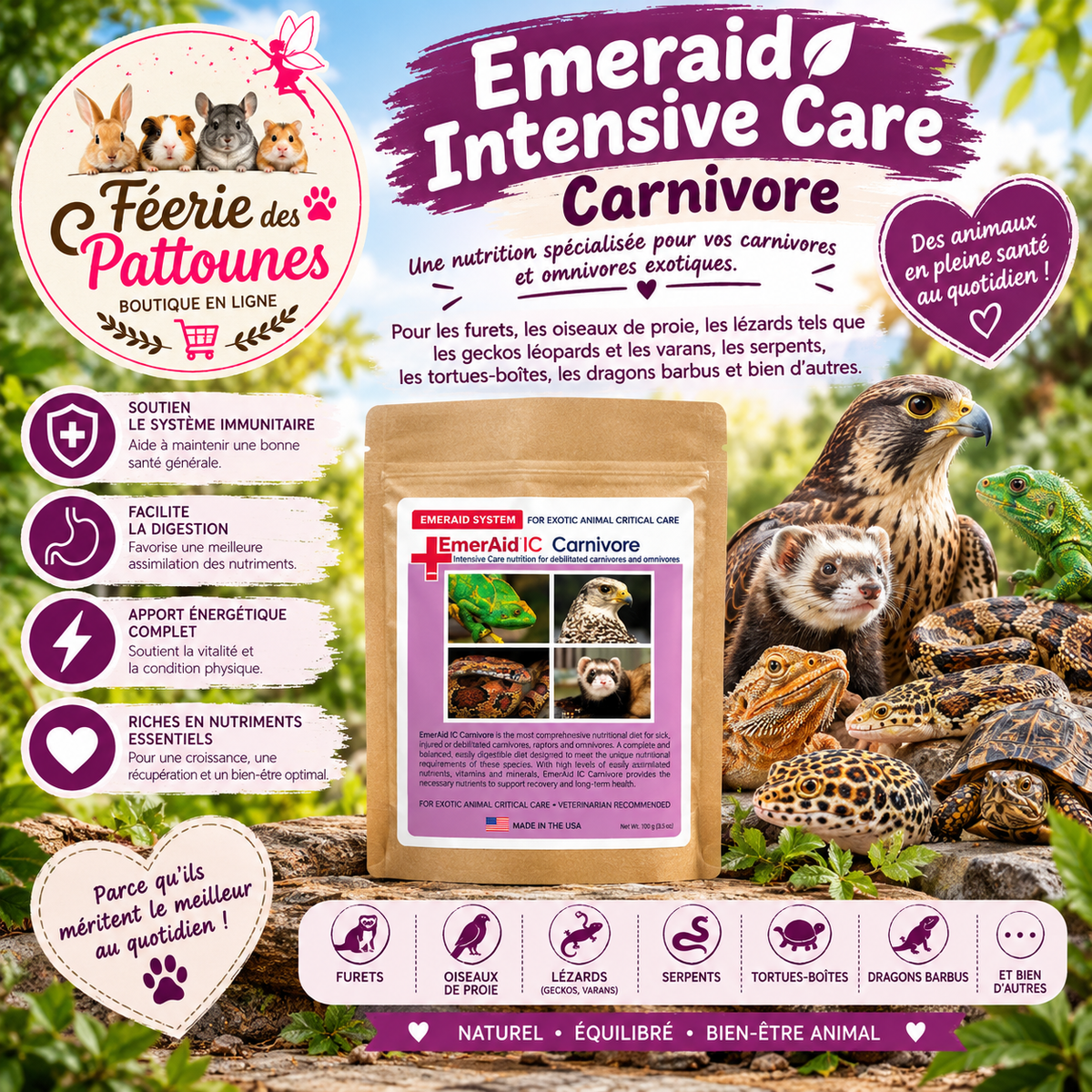 🩺🦊 EmerAid Intensive Care Carnivore – 100 g