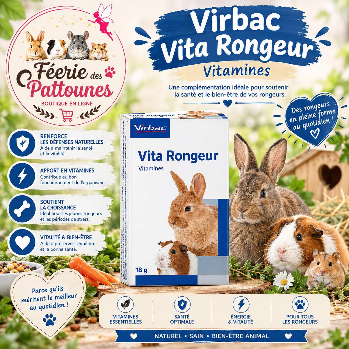 🌟🐹 Virbac – Vita Rongeur – 18 g