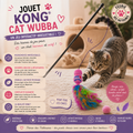 🐾 KONG® Cat Wubba – Jouet à Plumes & Herbe à Chat (Manche 46 cm / Fil 50–105 cm)