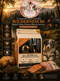 🐺 Croquettes Wilderness 80 – Poulet, Dinde, Poisson Blanc & Saumon – Chien & Chiot (12 kg • 2 kg)