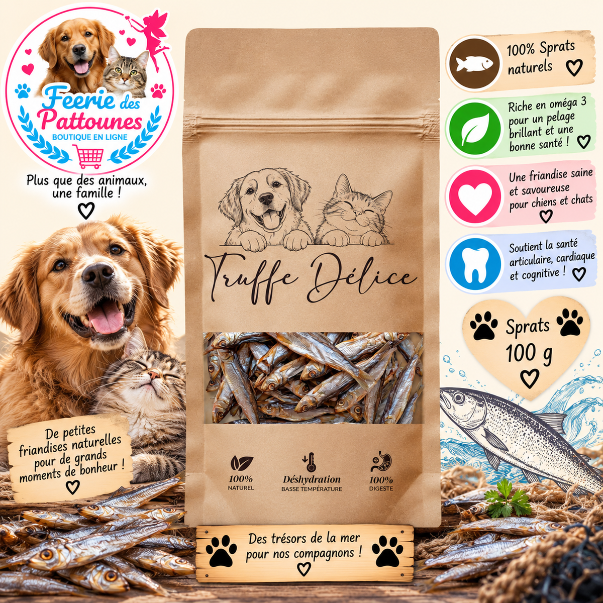 🐟✨ Sprats – Friandises 100 % Naturelles