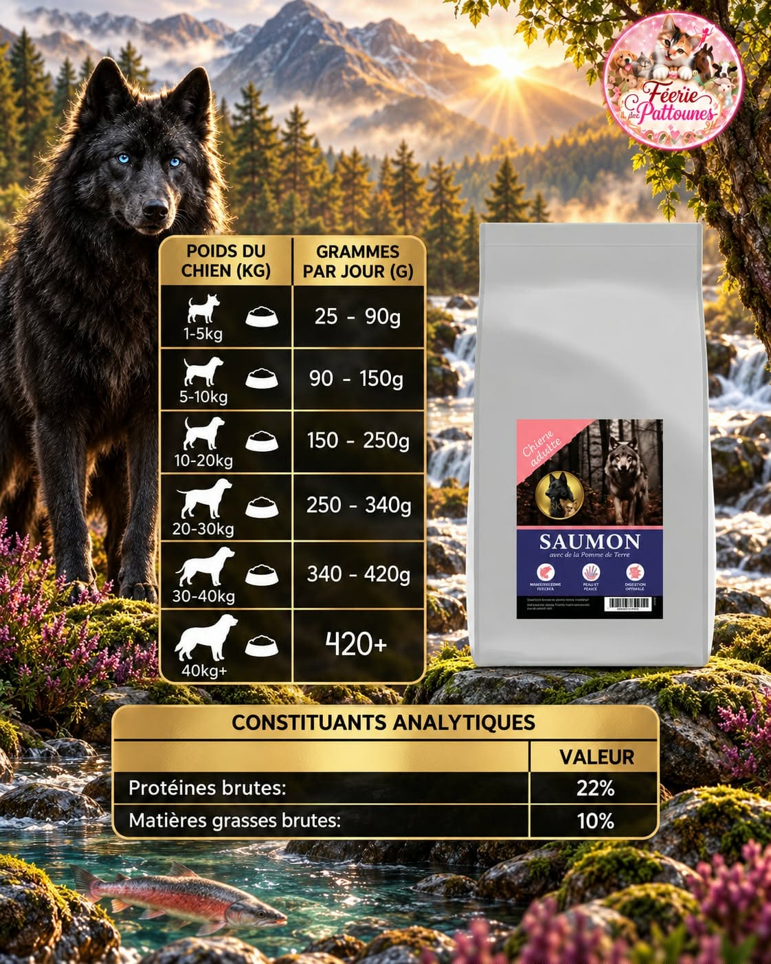 🐾 Croquettes Low Grain – Saumon & Pomme de Terre – Chien Adulte (12 kg)