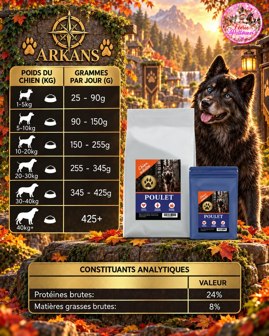 🐾 Croquettes Low Grain – Poulet & Riz – Chien Adulte (1,5 kg / 12 kg)