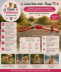 🔴🐾 Laisse Lasso Corde – Rouge (Classic • T2 • 1,50 m × 10 mm)