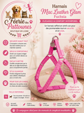 💖✨🐶 Harnais Mac Leather Glam – Fuchsia (Taille T1)