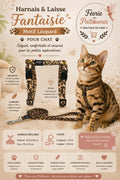 🐆✨ Harnais & Laisse Fantaisie Léopard (Chat)