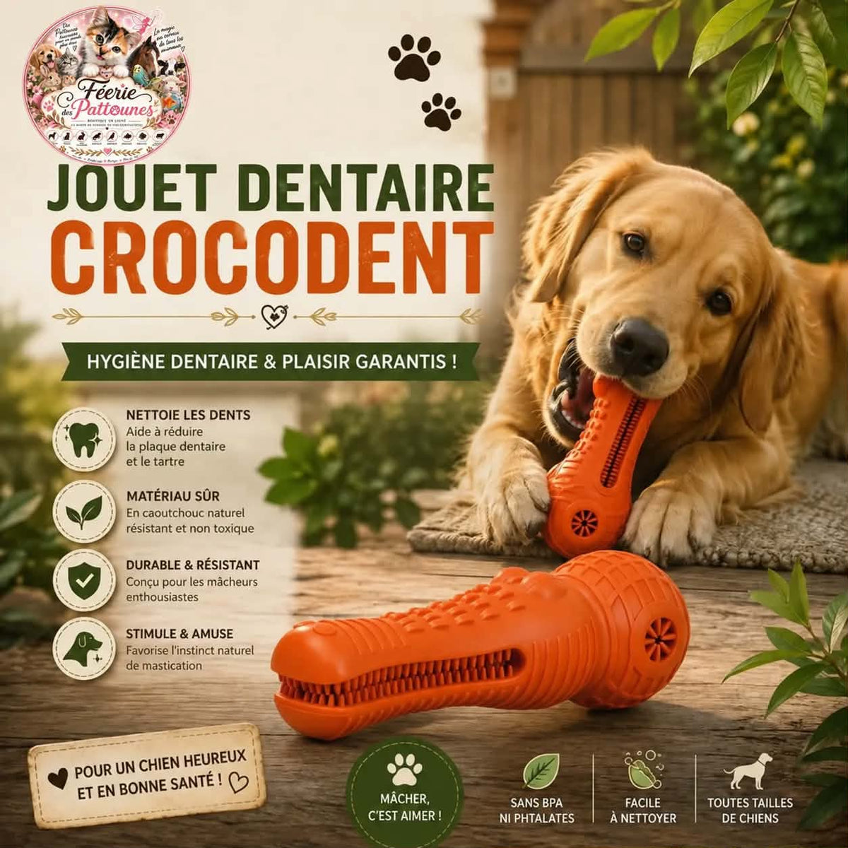🐊 Jouet Dentaire Crocodent – 18,8 cm