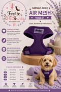 💜🐶 Harnais Air Mesh Classic – Violet (Tailles XS • S • M • L)