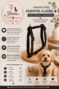 ⚫🐶 Harnais Essentiel Classic – Noir (Tailles 1 • 2 • 3 • 4)