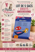 🛍️ Lot de 5 Sacs Hygiéniques – Grands Modèles pour Bac à Litière Droit (56 à 69 cm)