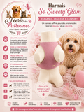 🌸✨🐶 Harnais So Sweety Glam – Rose (Tailles XS • S • M)