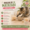 🐾 Rouleau de Matatabi avec Plumes – Jouet Naturel & Stimulant (12 cm)