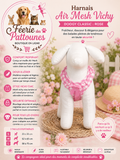 🌸🐶 Harnais Air Mesh Vichy  – Rose