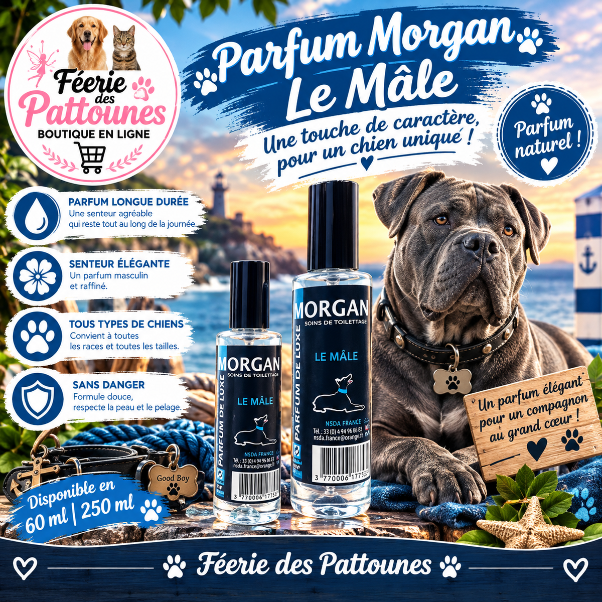 🐾🔥 Parfum Morgan – Le Mâle (60 ml • 250 ml)