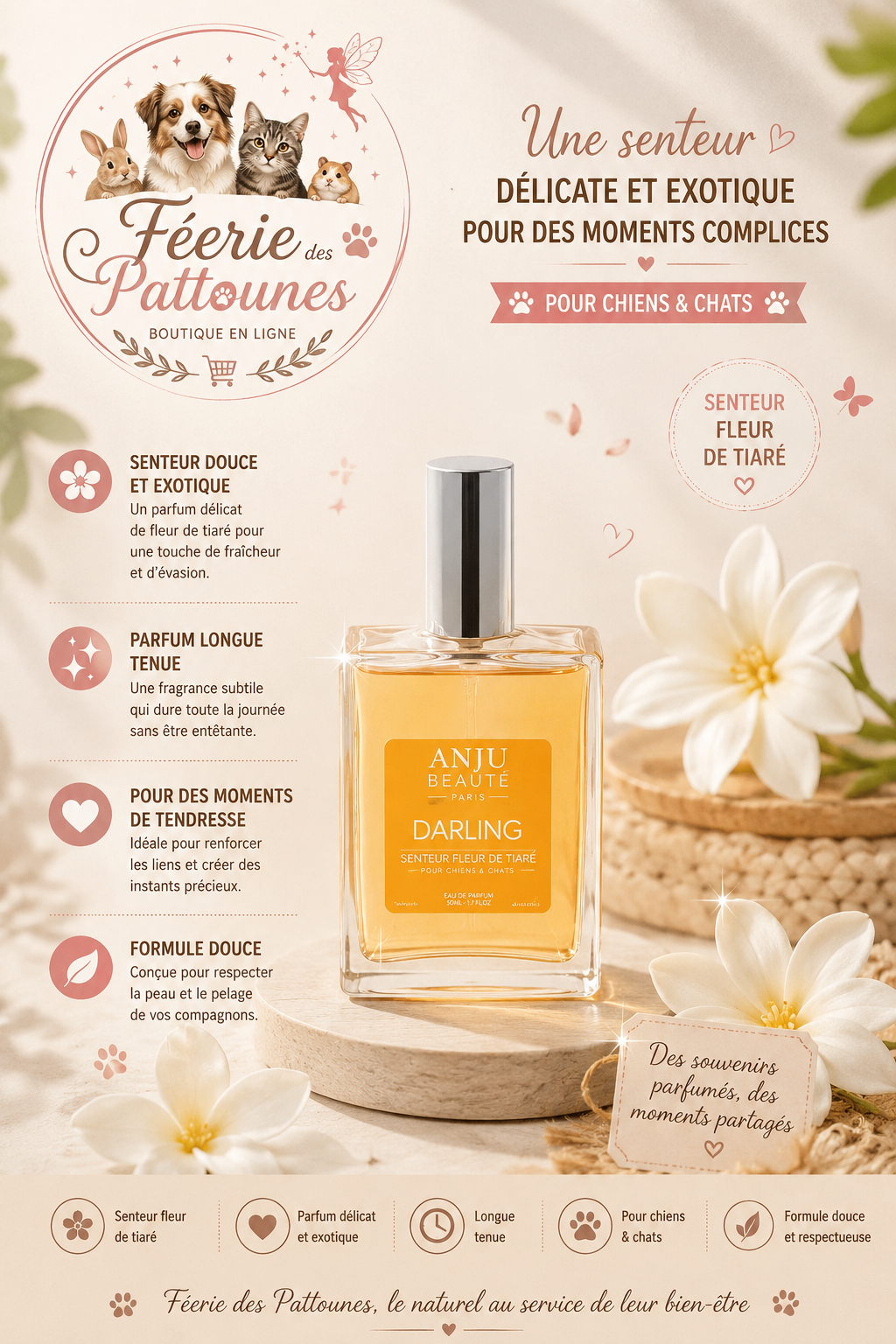 🌺 Darling – Eau de Parfum Fleur de Tiaré Sans Alcool (100 ml)
