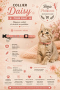 🍑🌼 Collier Daisy – Pour Chat (Couleur Pêche • 16 à 28 cm × 10 mm)