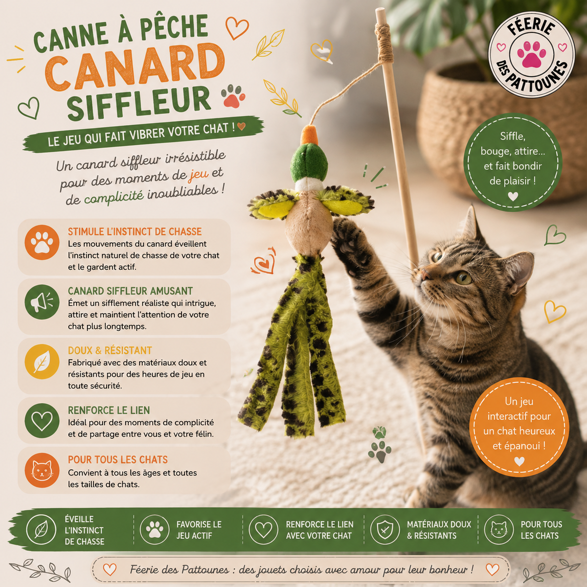 🦆 Canne à Pêche Canard Siffleur – Jeu Interactif & Son d’Oiseau