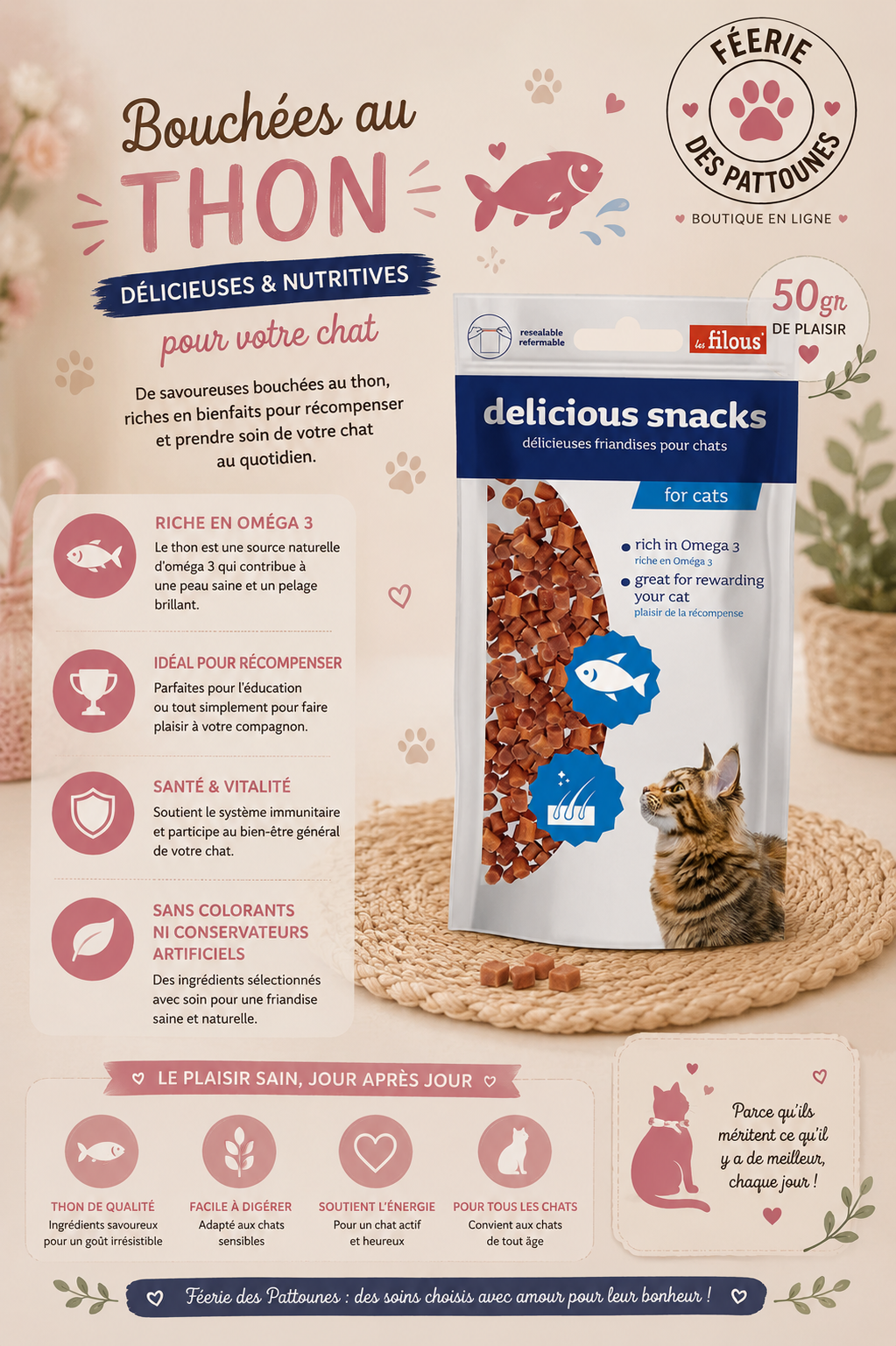 🐟 Bouchées au Thon – Les Filous (50 g)