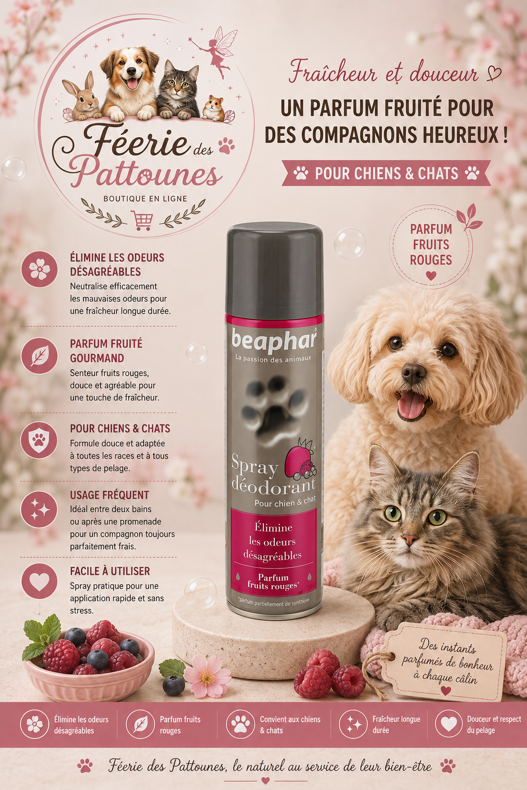 🍓 Spray Déodorant Fruits Rouges – Aérosol 250 ml