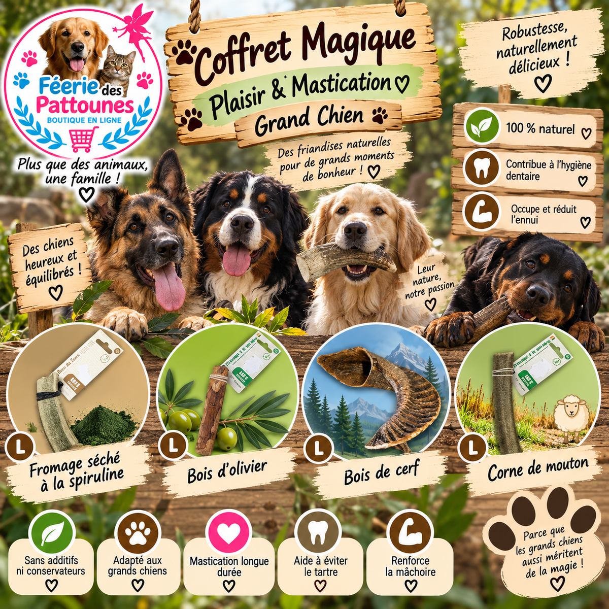 🐶🎁 Coffret Magique – Plaisir & Mastication Grand Chien