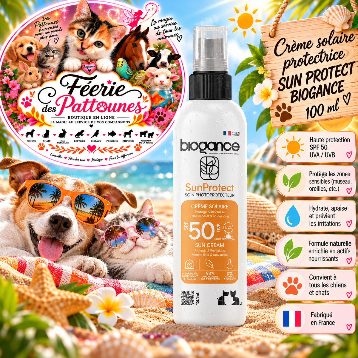 ☀️🛡️ Crème Solaire Protectrice Sun Protect Biogance – 100 ml