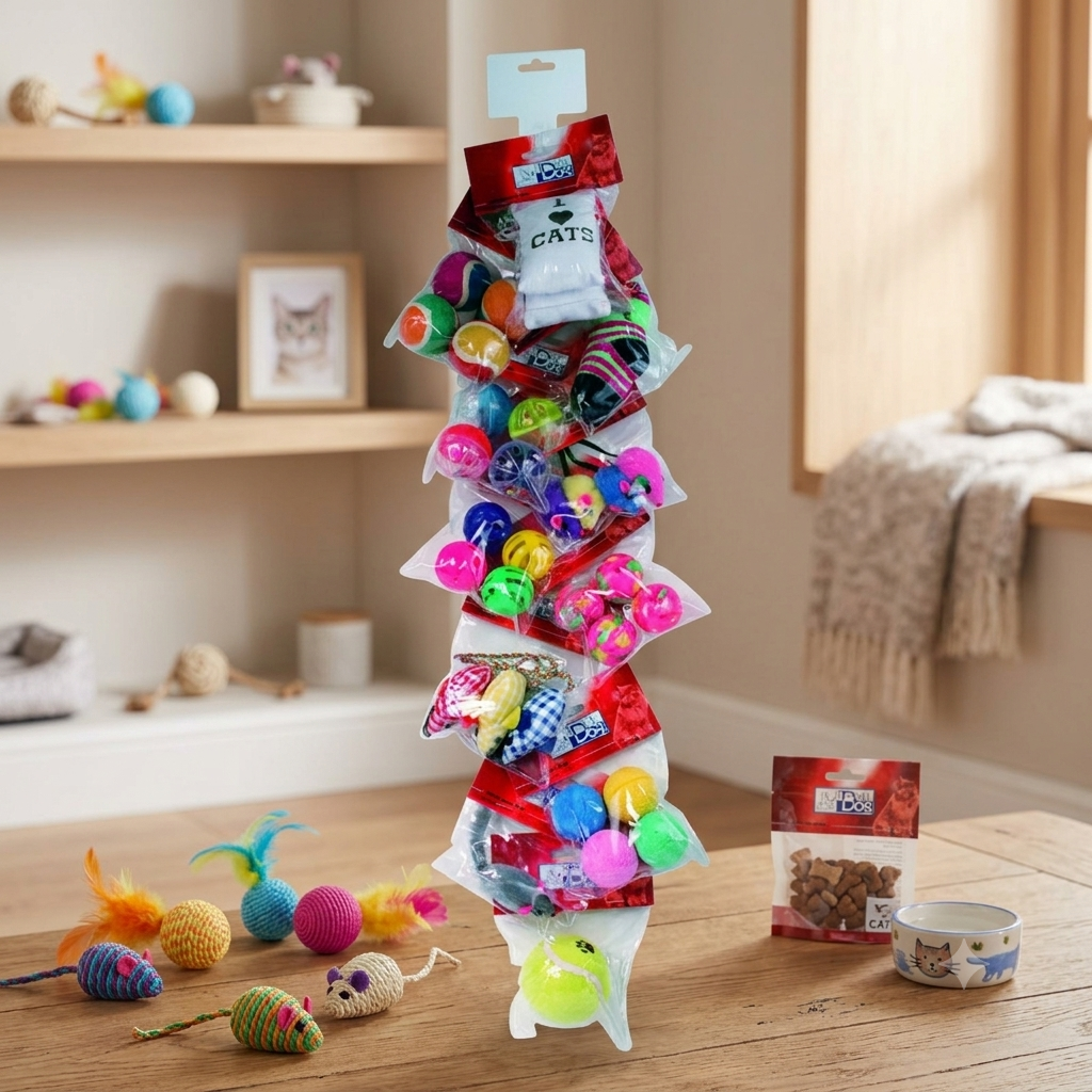 🐾 Lot de 12 Sachets de Jouets pour Chats – Environ 30 Jouets Variés