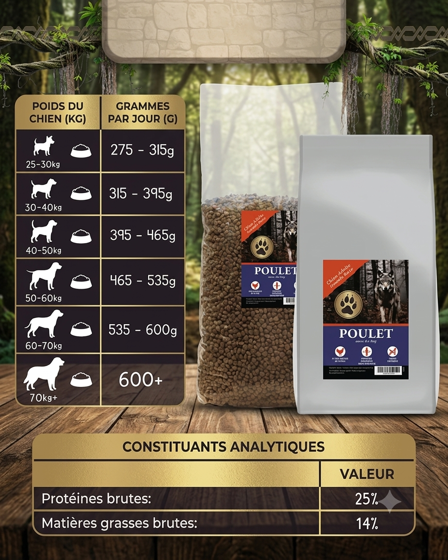 🐾 Croquettes Low Grain – Poulet & Riz – Chien Adulte Grande Race (12 kg / 15 kg)