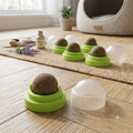 🐾 Balle Herbe à Chat – Fixation Ventouse – Rotative &amp; Naturelle (Ø 3 cm)