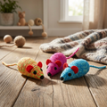 🐭 Souris en Élastiques Colorée pour Chat – 16 cm