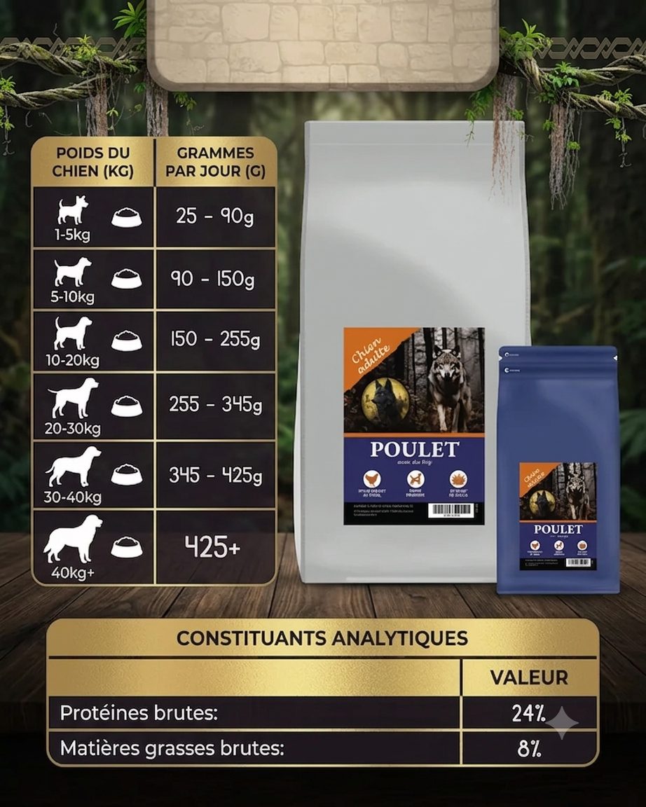 🐾 Croquettes Low Grain – Poulet & Riz – Chien Adulte (1,5 kg / 12 kg)