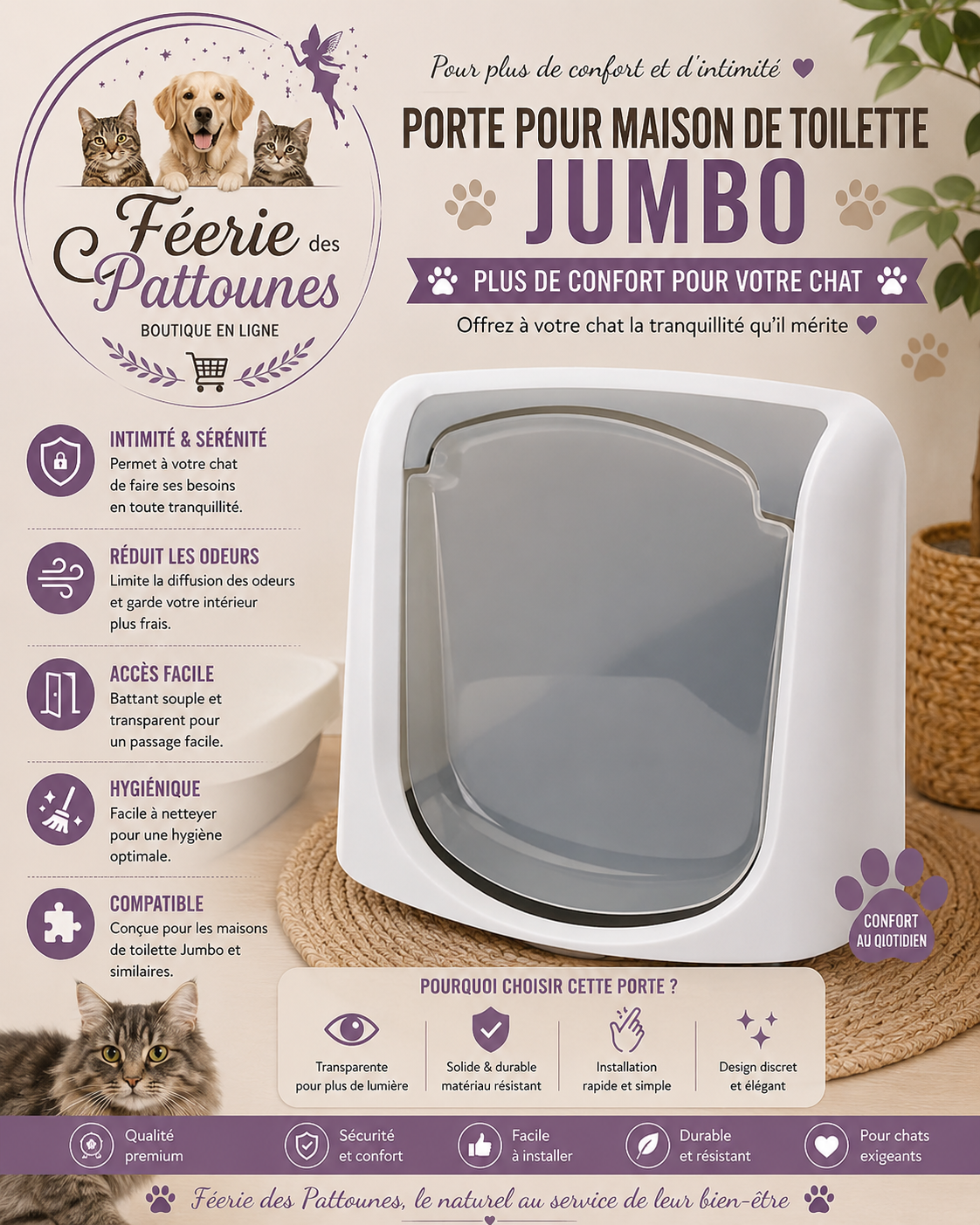 🚪 Porte de Rechange – Maison de Toilette Jumbo Savic (26 × 27 cm)