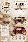 🎩🐾 Collier Scottish – Pour Chat (21 à 26 cm × 10 mm)