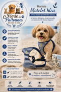 🔵⚓🐶Harnais Matelot – Bleu (Tailles XS • S)