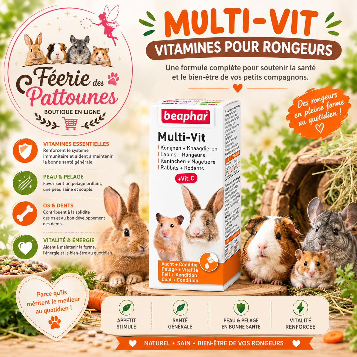 🌟🐹 MULTI‑VIT – Vitamines pour Rongeurs – 50 ml