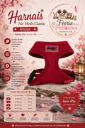 🔴🐶 Harnais Air Mesh Classic – Rouge (Tailles XS • S • L • XL)