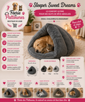 🤍🌙🐾 Sleeper Sweet Dreams – Gris • Beige • Gris Perle (53 × 47 × 33 cm)