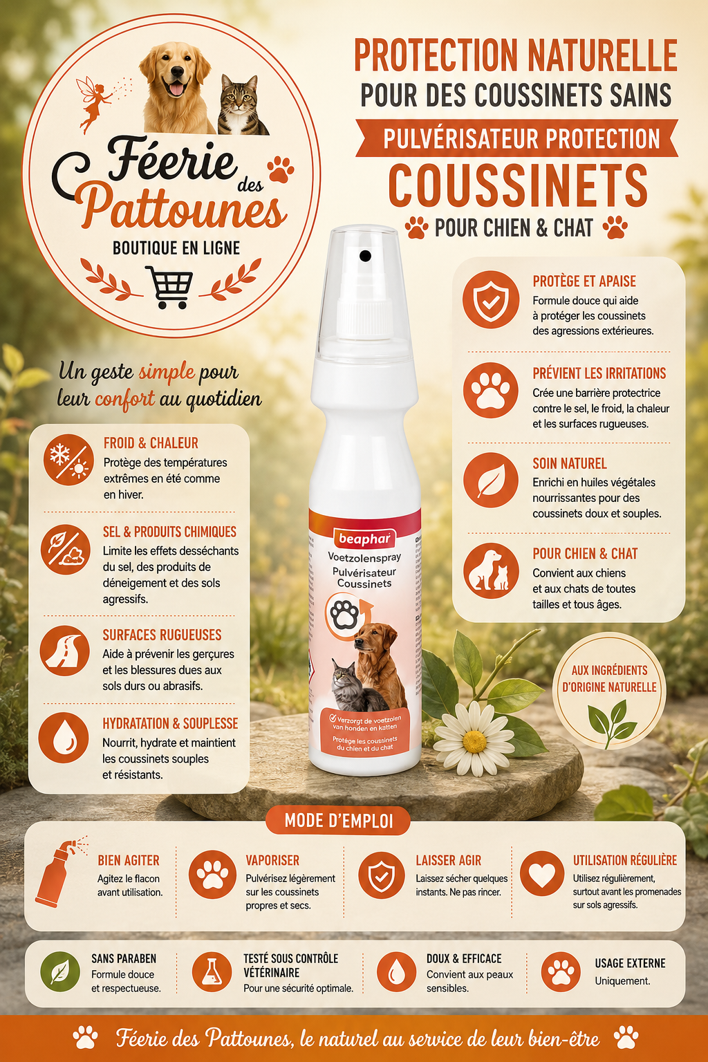 🐾🛡️ Pulvérisateur Protection Coussinets – Beaphar (150 ml)