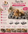 🐾 Tapis Vet – Gris Motif Pattes (3 tailles)