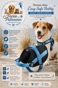 🔵🐶 Harnais Bobby Easy Safe – Bleu (Tailles XS • S • M)
