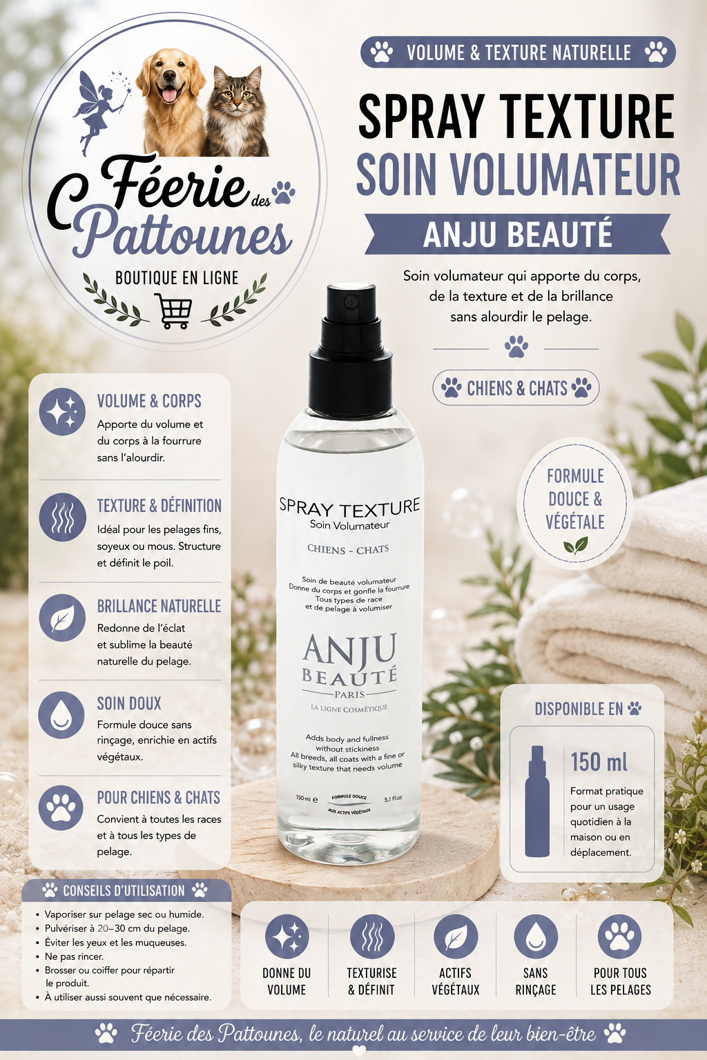 🌬️ Spray Texture – Anju Beauté (150 ml)