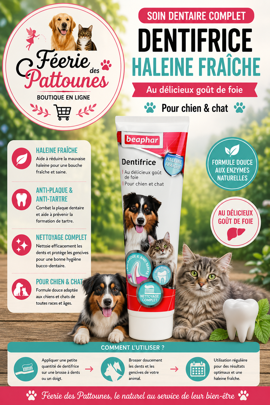 🦷🐶 Pâte Dentifrice Haleine Fraîche – Beaphar (100 g)